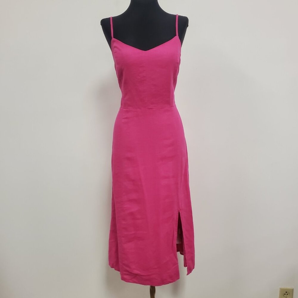 J. Crew Fuchsia Pink Midi Slip Dress